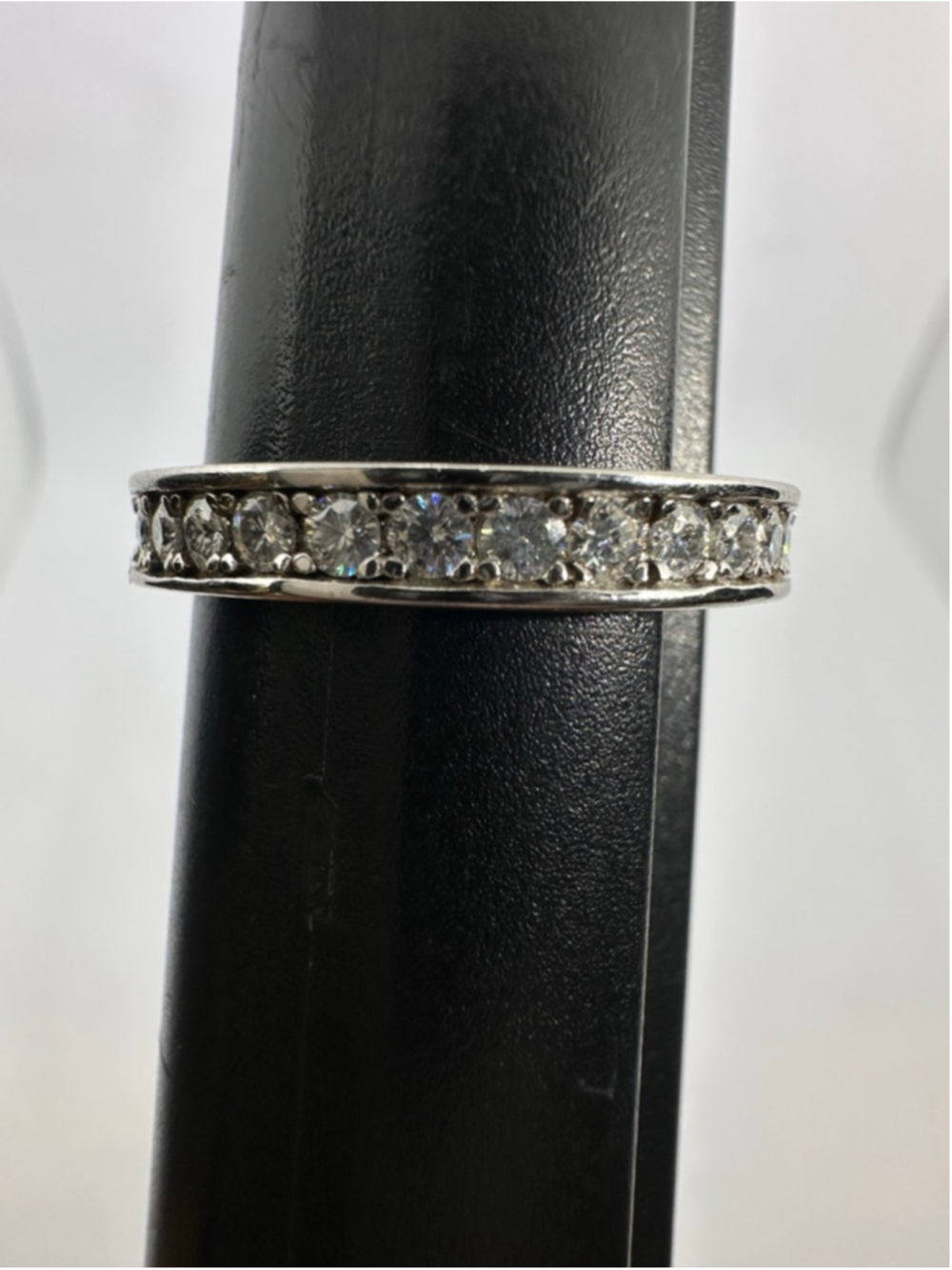 Moissanite Band Channel Set Eternity Ring Wedding Anniversary GRA 18K 925 - Picture 13 of 15